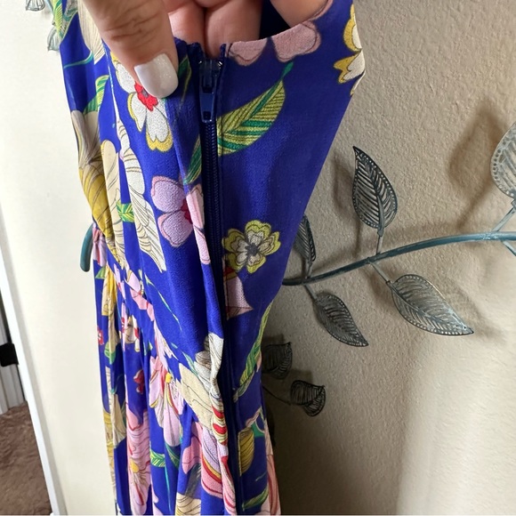 Modcloth Sapphire blue Floral Muster the Length Maxi Dress Small - Picture 4 of 9